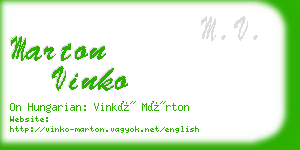 marton vinko business card